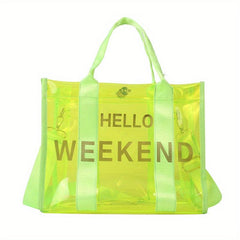 Clear Large Capacity Top Handle Satchel Crossbody Bag