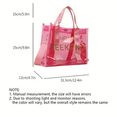 Clear Large Capacity Top Handle Satchel Crossbody Bag