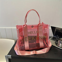 Clear Large Capacity Top Handle Satchel Crossbody Bag