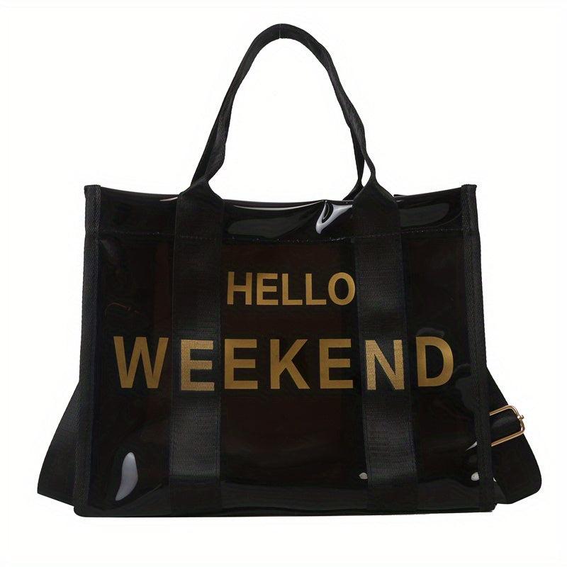 Clear Large Capacity Top Handle Satchel Crossbody Bag