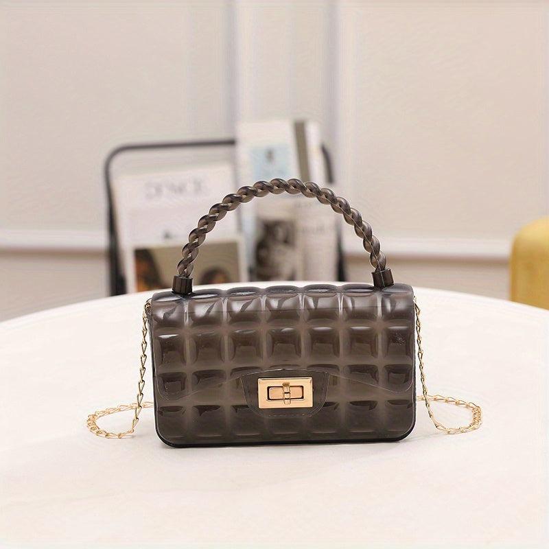 Lattice Pattern Crossbody Bag Textured Satchel Shoulder Bag