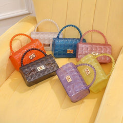 Lattice Pattern Crossbody Bag Textured Satchel Shoulder Bag