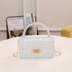 Lattice Pattern Crossbody Bag Textured Satchel Shoulder Bag