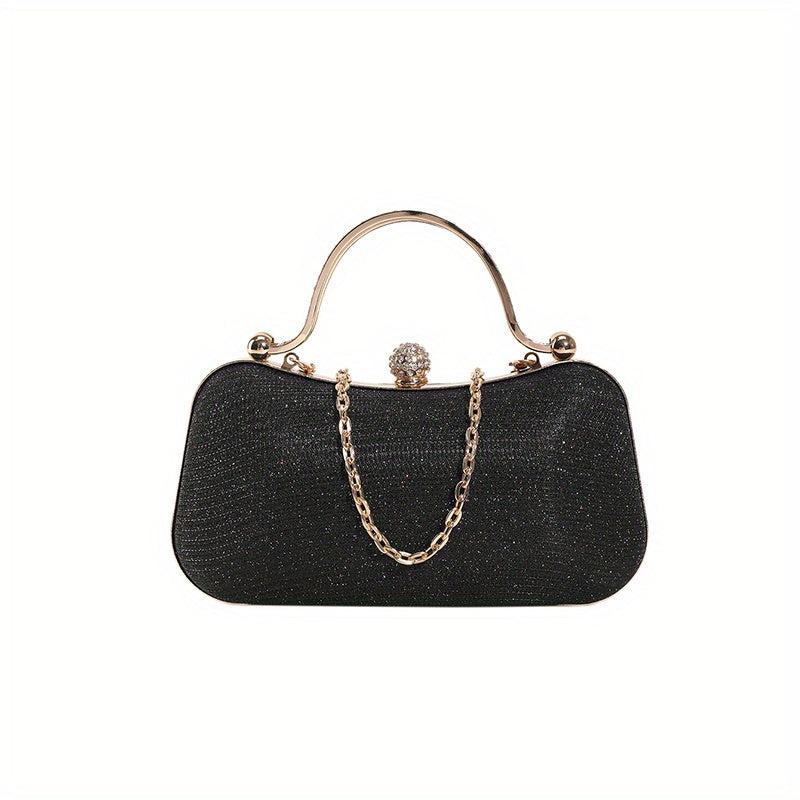 Glitter Evening Handbag Chain Crossbody Top Ring Clutch Purse