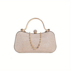 Glitter Evening Handbag Chain Crossbody Top Ring Clutch Purse
