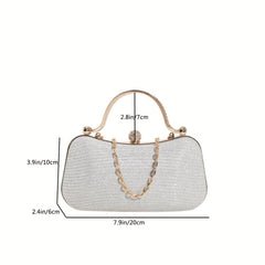 Glitter Evening Handbag Chain Crossbody Top Ring Clutch Purse
