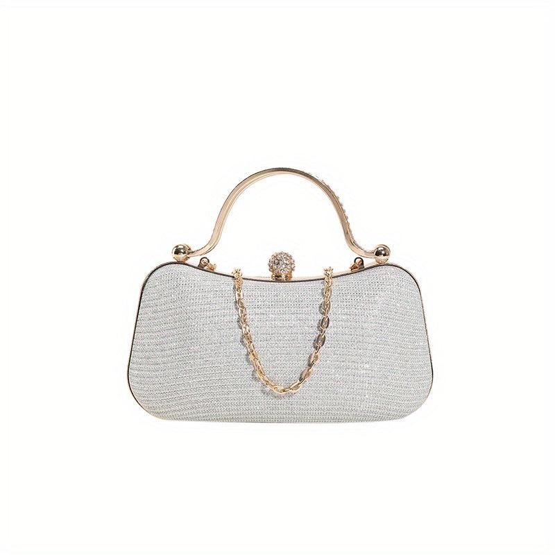 Glitter Evening Handbag Chain Crossbody Top Ring Clutch Purse