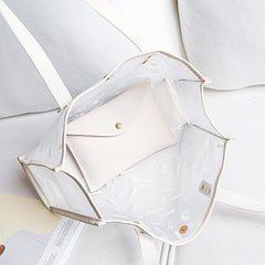 Clear PVC Tote Bag Women's Shoulder Bag With Inner Pouch