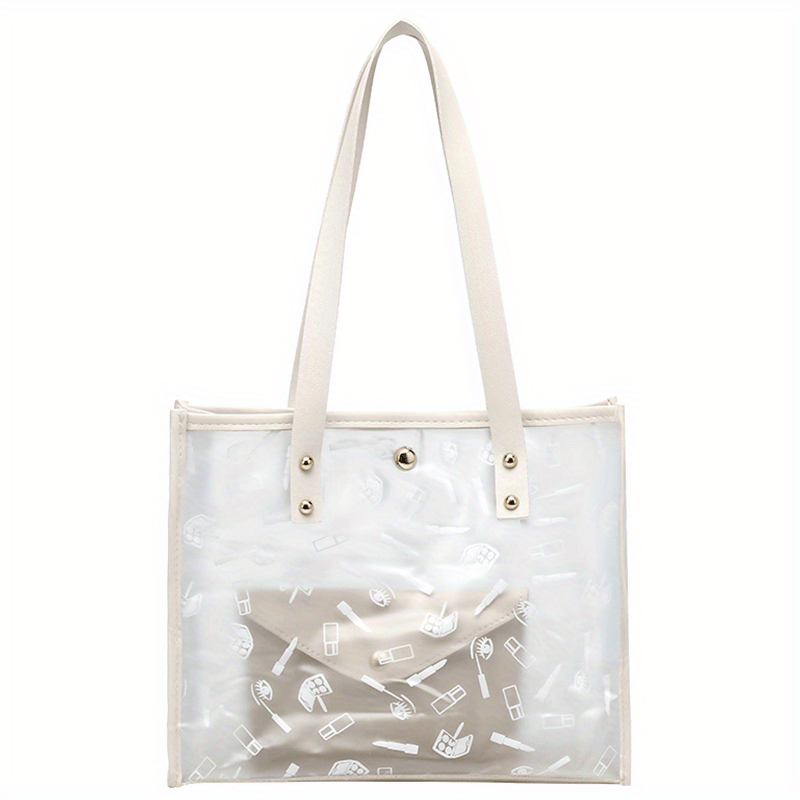 Clear PVC Tote Bag Women's Shoulder Bag With Inner Pouch