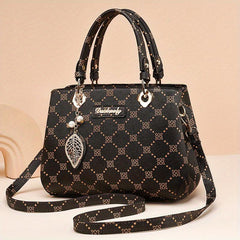 Vintage Pattern Tote Satchel Bag All Match Shoulder Bag Classic Handbag