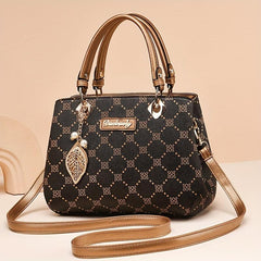 Vintage Pattern Tote Satchel Bag All Match Shoulder Bag Classic Handbag