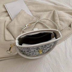 Sequin Glitter Satchel Crossbody Bag PU Leather Textured Bag Purse