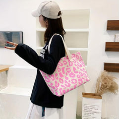 Leopard Print Canvas Tote Bag Women's Handbag