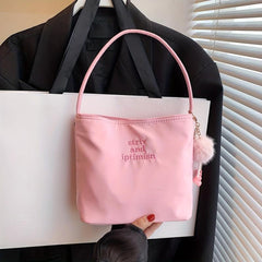 Magnetic Button Canvas Tote Bag Lightweight Shoulder Bag