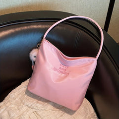 Magnetic Button Canvas Tote Bag Lightweight Shoulder Bag