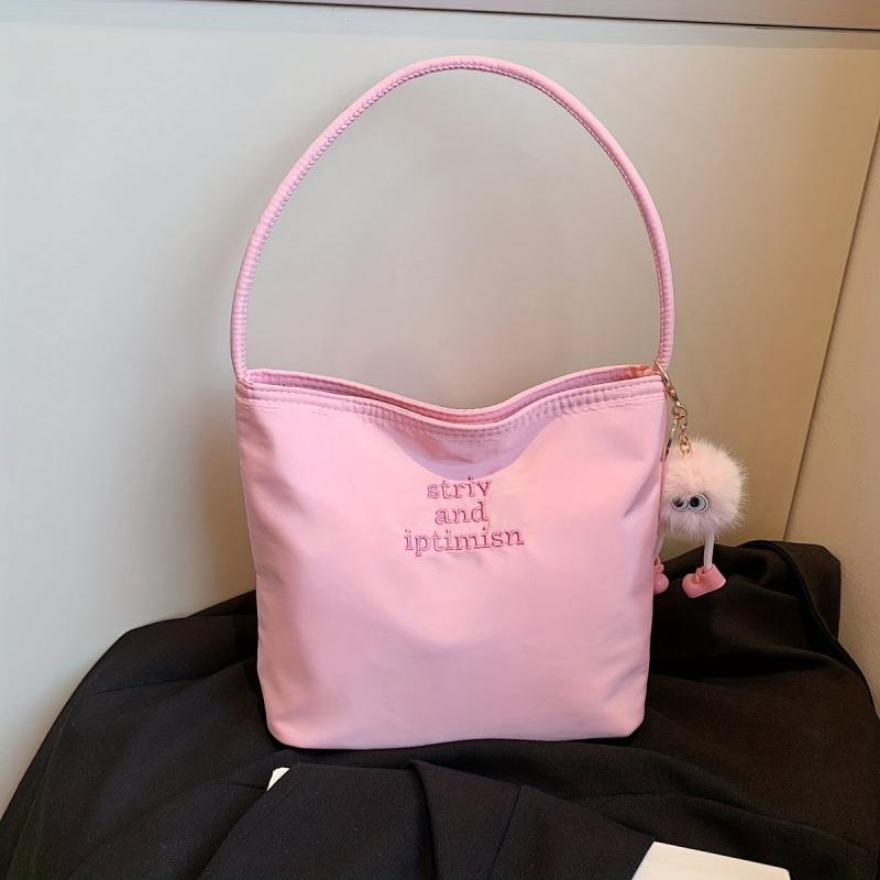 Magnetic Button Canvas Tote Bag Lightweight Shoulder Bag
