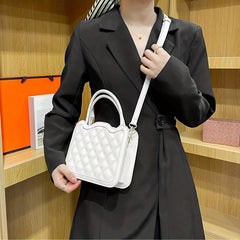 Top Handle Square Handbag PU Leather Shoulder Bag