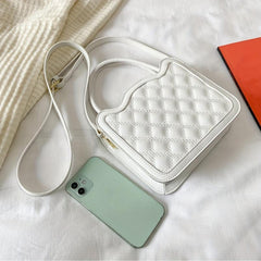 Top Handle Square Handbag PU Leather Shoulder Bag