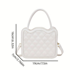 Top Handle Square Handbag PU Leather Shoulder Bag
