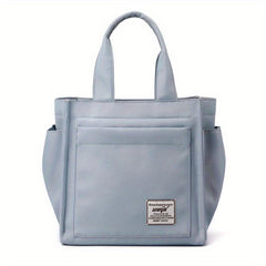 Lightweight Nylon Shoulder Bag Large Capacity Zipper Solid Handbag