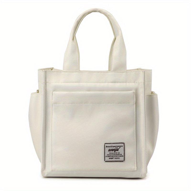 Lightweight Nylon Shoulder Bag Large Capacity Zipper Solid Handbag