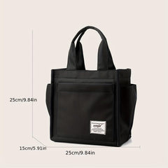 Lightweight Nylon Shoulder Bag Large Capacity Zipper Solid Handbag