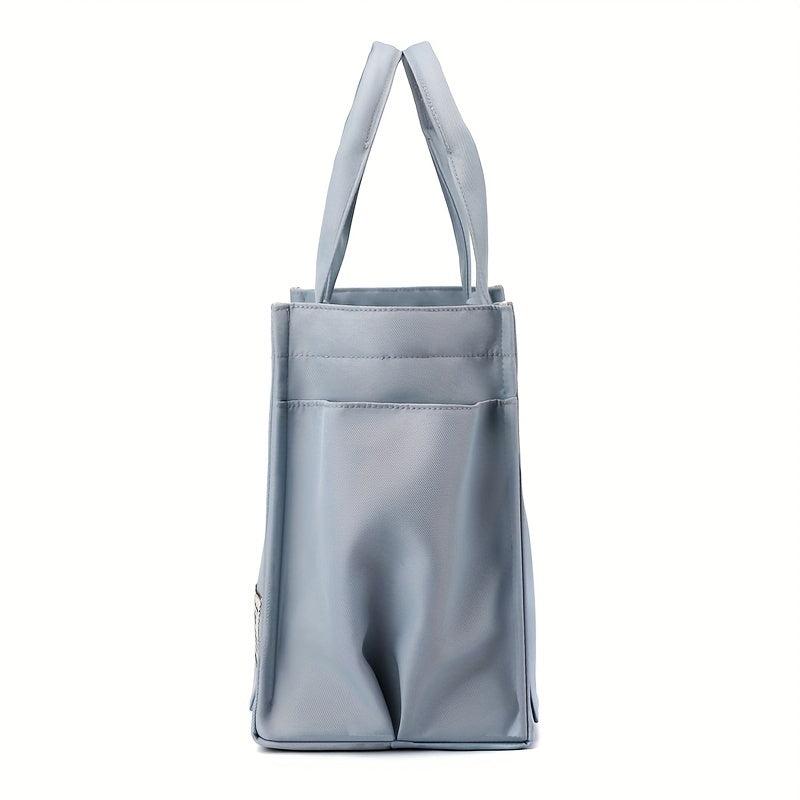 Lightweight Nylon Shoulder Bag Large Capacity Zipper Solid Handbag