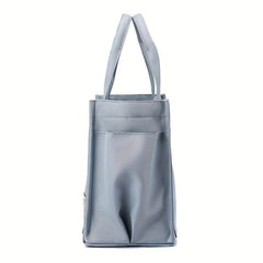 Lightweight Nylon Shoulder Bag Large Capacity Zipper Solid Handbag