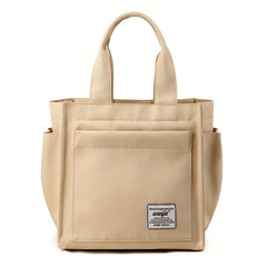 Lightweight Nylon Shoulder Bag Large Capacity Zipper Solid Handbag