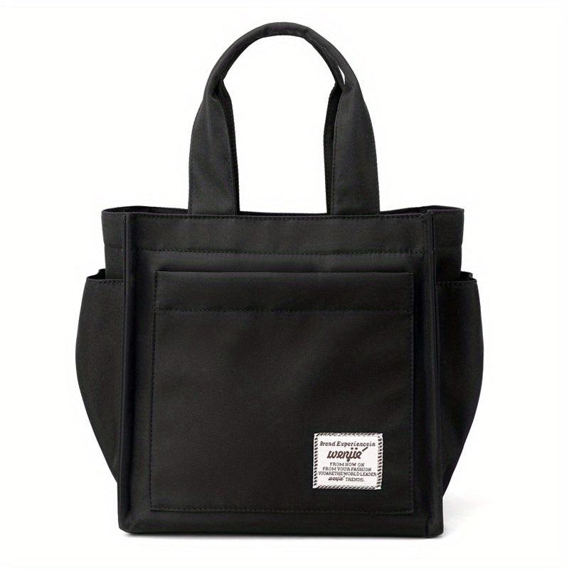Lightweight Nylon Shoulder Bag Large Capacity Zipper Solid Handbag