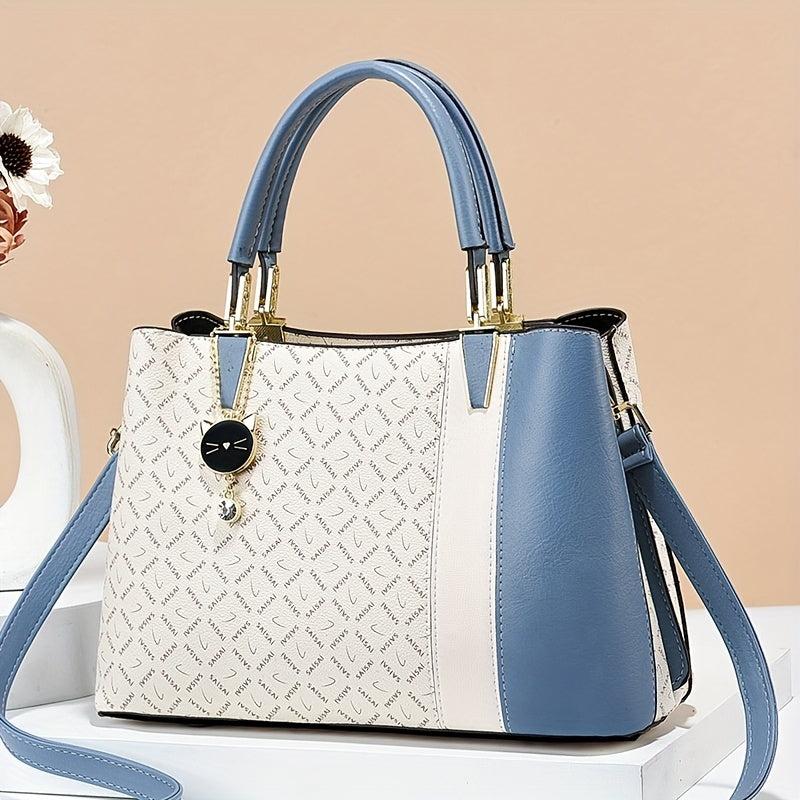 Top Handle Satchel Crossbody Bag PU Leather Classic Shoulder Bag