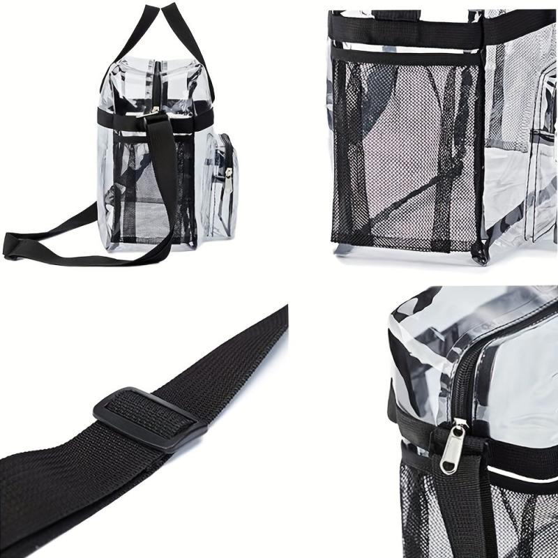 Large Capacity Transparent Tote Bag Lightweight Storage Travel Toiletry Bag