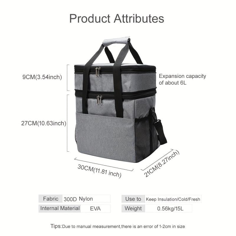 10L 15L Double Deck Lunch Box Leakproof Insulated & Cooler Bag