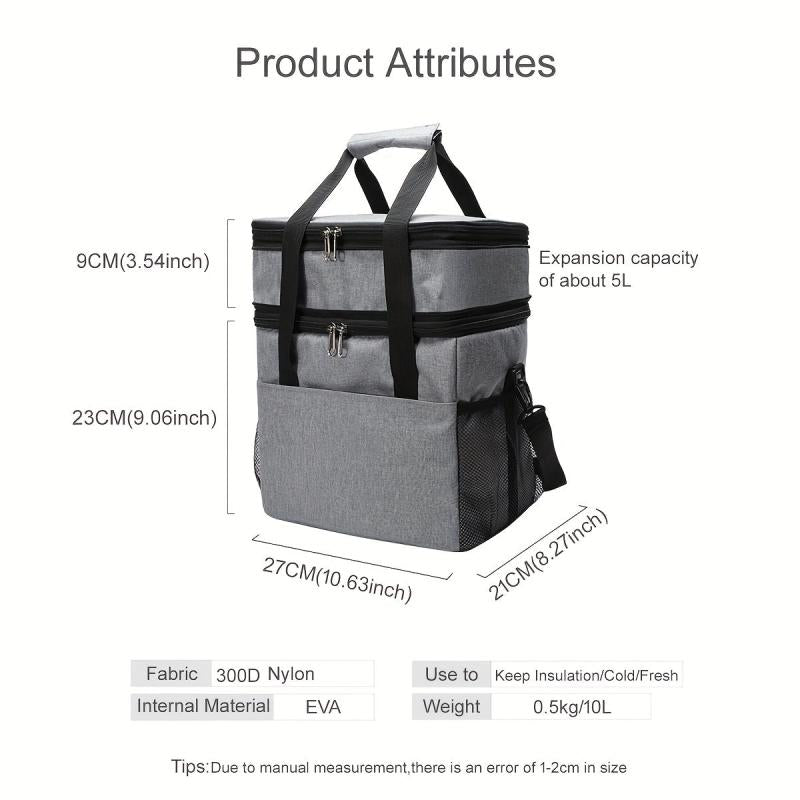 10L 15L Double Deck Lunch Box Leakproof Insulated & Cooler Bag