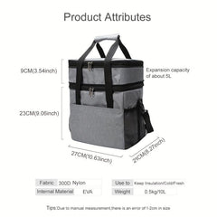 10L 15L Double Deck Lunch Box Leakproof Insulated & Cooler Bag