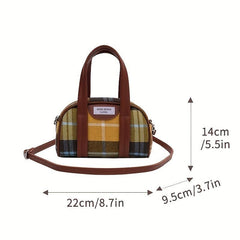 Plaid Handbag Niche Boston Bag Women's Top Handle Satchel Purse