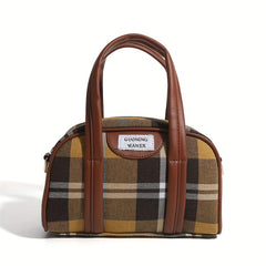 Plaid Handbag Niche Boston Bag Women's Top Handle Satchel Purse