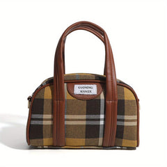 Plaid Handbag Niche Boston Bag Women's Top Handle Satchel Purse