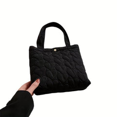 Heart Quilted Tote Bag Solid Handbag Women's Versatile All Match Purse