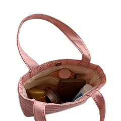 Heart Quilted Tote Bag Solid Handbag Women's Versatile All Match Purse