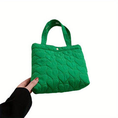Heart Quilted Tote Bag Solid Handbag Women's Versatile All Match Purse