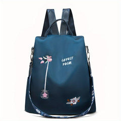 Flower Embroidery Backpack Large Capacity Casual Bag For Daily Life