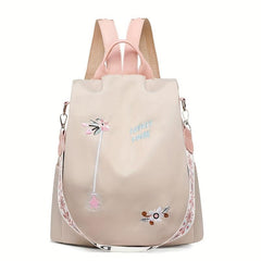 Flower Embroidery Backpack Large Capacity Casual Bag For Daily Life