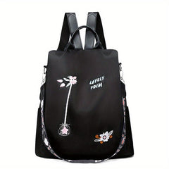 Flower Embroidery Backpack Large Capacity Casual Bag For Daily Life