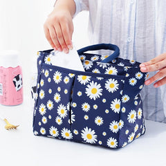 Flower Print Lunch Bag Thermal Insulation Hand Bag