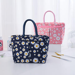 Flower Print Lunch Bag Thermal Insulation Hand Bag