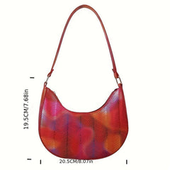 Y2K Chevron Striped Hobo Bag Shoulder Purse