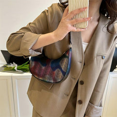 Y2K Chevron Striped Hobo Bag Shoulder Purse