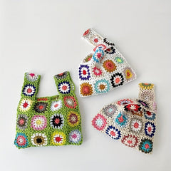 Flower Crochet Wristlet Bag Summer Handbag