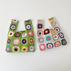 Flower Crochet Wristlet Bag Summer Handbag